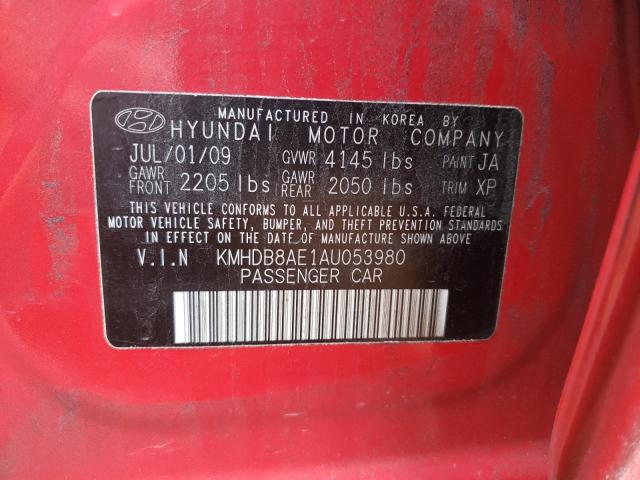2010 HYUNDAI ELANTRA TO KMHDB8AE1AU053980