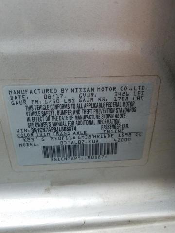 2018 NISSAN VERSA S 3N1CN7AP9JL808874