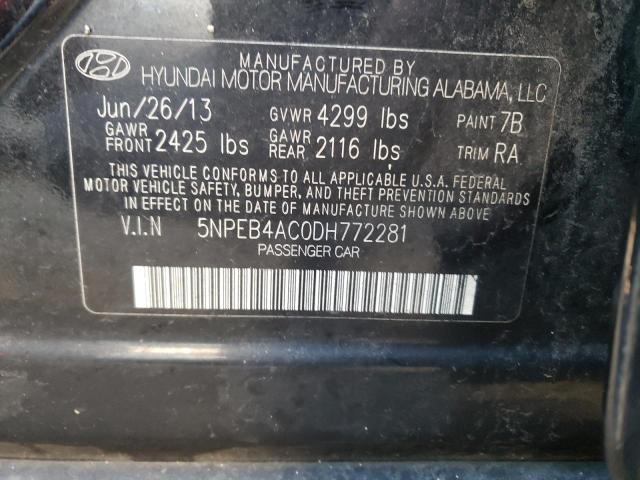 2013 HYUNDAI SONATA GLS 5NPEB4AC0DH772281
