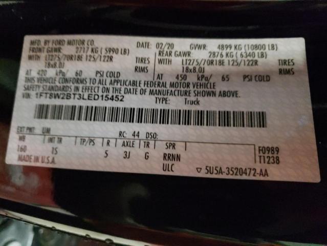 2020 FORD F250 SUPER - 1FT8W2BT3LED15452
