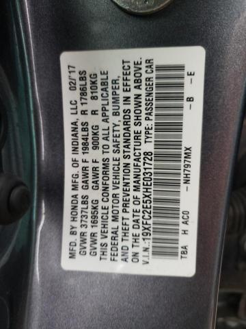 2017 HONDA CIVIC LX 19XFC2E5XHE031728
