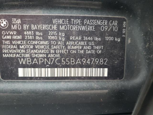 2011 BMW 335 D WBAPN7C55BA947982