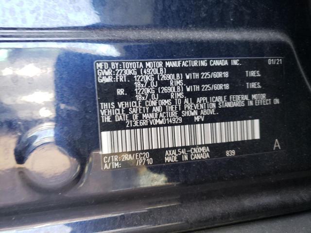 2021 TOYOTA RAV4 XSE - 2T3E6RFV0MW014929
