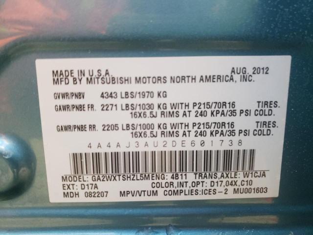 2013 MITSUBISHI RVR SE 4A4AJ3AU2DE601738