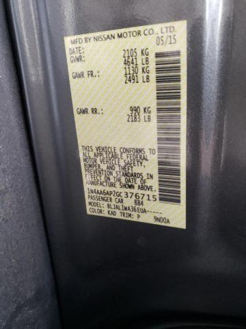 2016 NISSAN MAXIMA 3.5 - 1N4AA6AP2GC376715