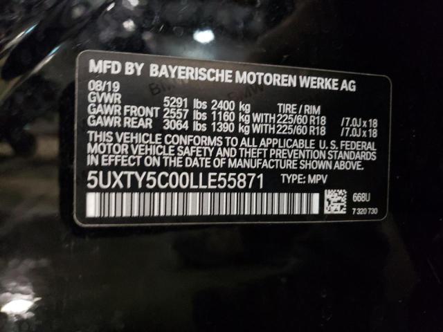 2020 BMW X3 XDRIVE3 5UXTY5C00LLE55871