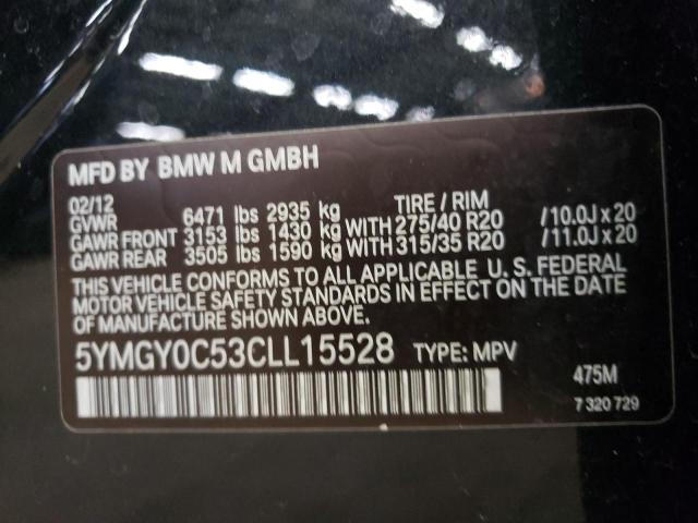 2012 BMW X5 M 5YMGY0C53CLL15528
