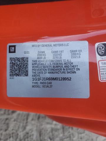 2021 CHEVROLET CAMARO ZL1 1G1FJ1R69M0128952