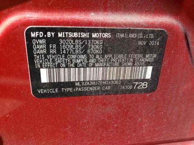 2015 MITSUBISHI MIRAGE DE ML32A3HJ7FH033062