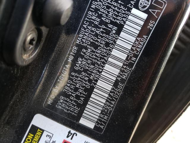 2010 TOYOTA COROLLA XR 2T1BE4EE7AC036720