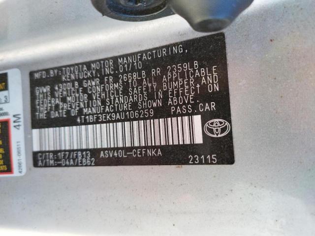 2010 TOYOTA CAMRY LE M 4T1BF3EK9AU106259