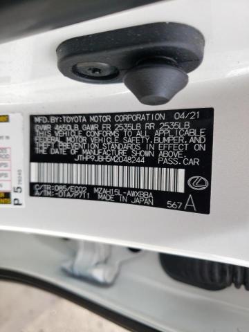 2021 LEXUS UX 250H JTHP9JBH5M2048244