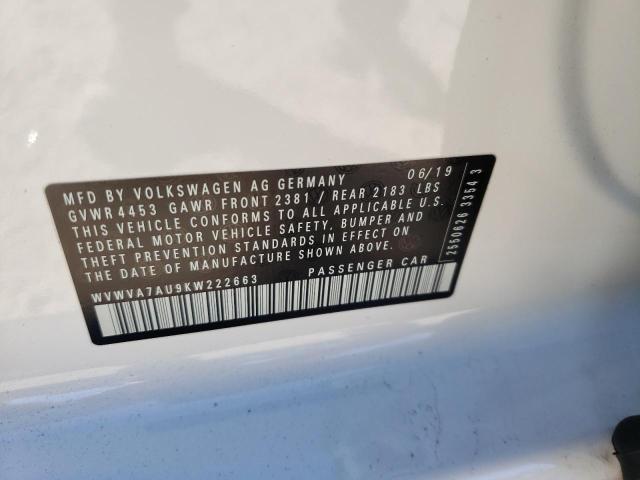 2019 VOLKSWAGEN GOLF R WVWVA7AU9KW222663