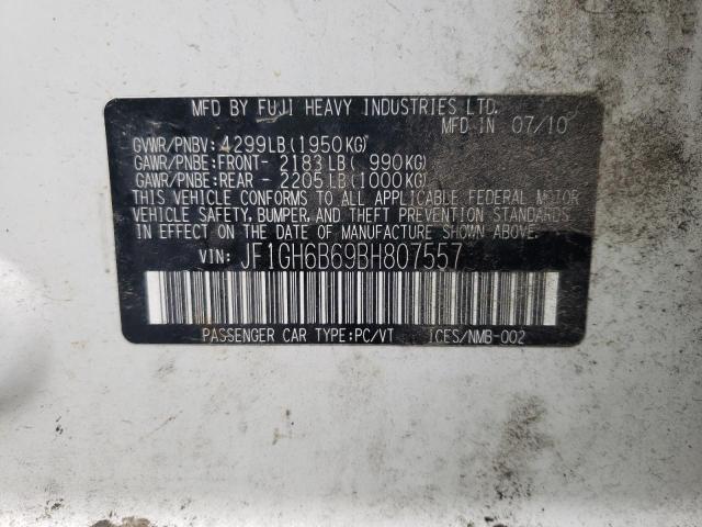 2011 SUBARU IMPREZA 2. JF1GH6B69BH807557