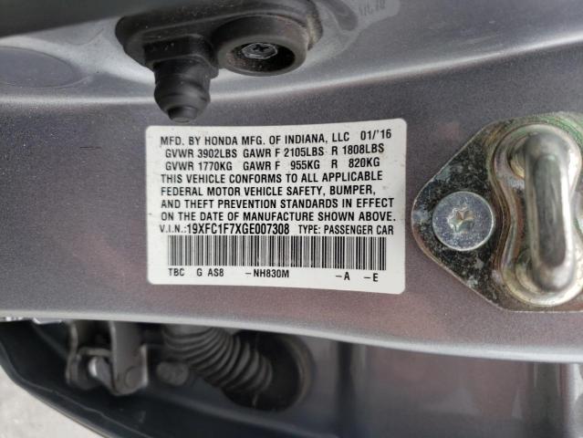 2016 HONDA CIVIC EXL 19XFC1F7XGE007308