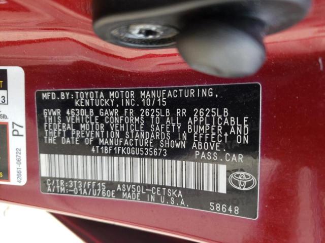 2016 TOYOTA CAMRY LE/X 4T1BF1FK0GU535673