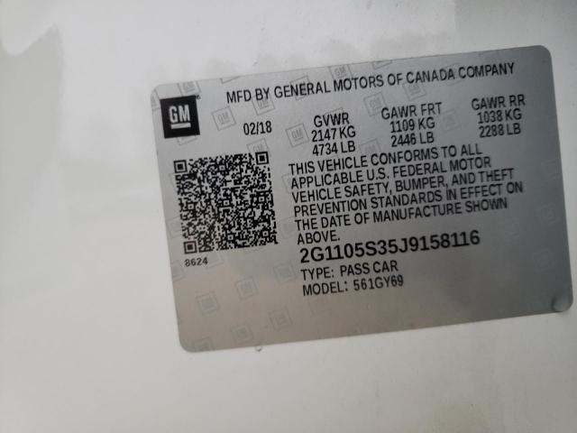 2G1105S35J9158116 Chevrolet Impala Lt 2018. Фото: 9
