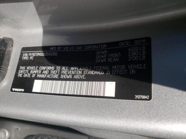 2011 VOLVO S40 T5 YV1672MS2B2545356