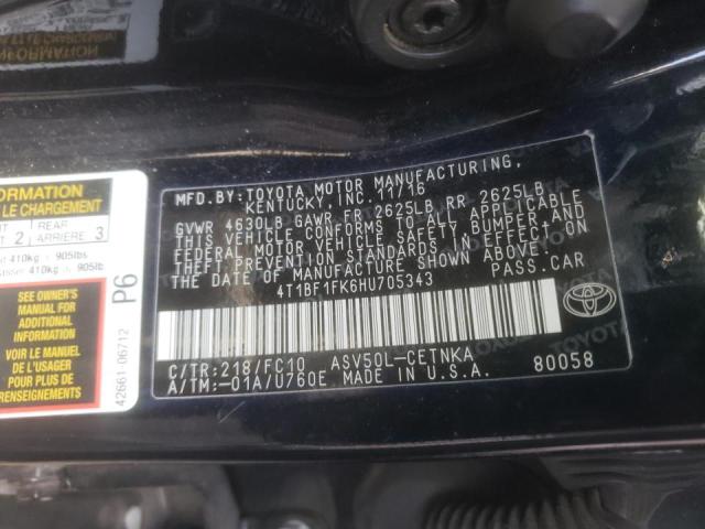 2017 TOYOTA CAMRY LE A 4T1BF1FK6HU705343