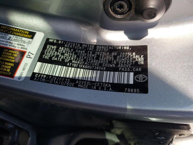 2017 TOYOTA CAMRY SE A 4T1BF1FK6HU738049