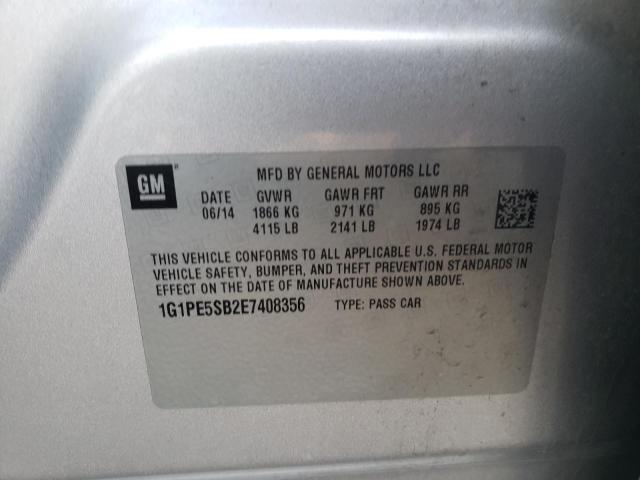 2014 CHEVROLET CRUZE LT - 1G1PE5SB2E7408356