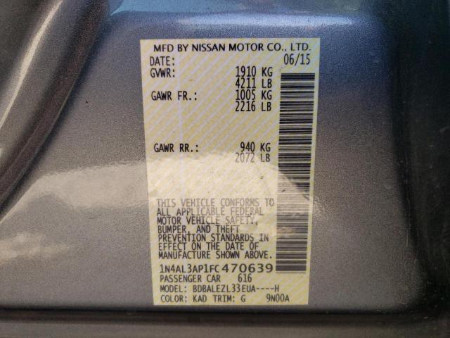 1N4AL3AP1FC470639 Nissan Altima 2.5 2015. Фото: 9