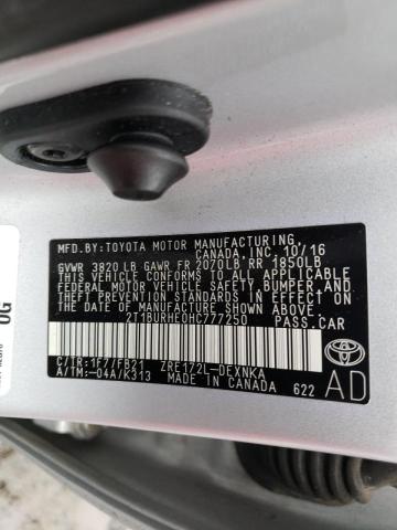 2017 TOYOTA COROLLA L 2T1BURHE0HC777250