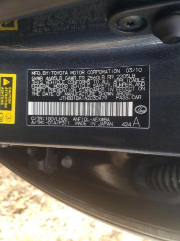 2010 LEXUS HS 250H JTHBB1BA1A2030479