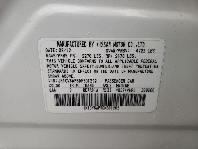 2013 INFINITI G37 BASE JN1CV6AP5DM301202