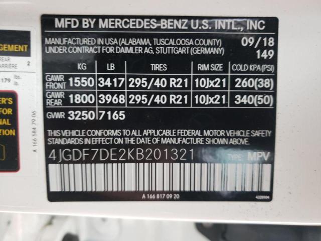 2019 MERCEDES-BENZ GLS 550 4M 4JGDF7DE2KB201321