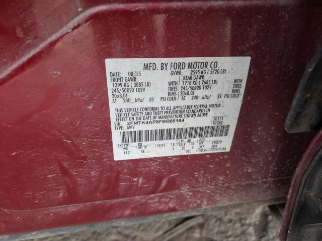 2FMTK4AP8FBB85184 2015 FORD EDGE, photo no. 10