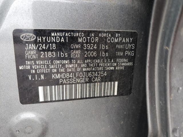 2018 HYUNDAI ELANTRA SE KMHD84LF0JU634254