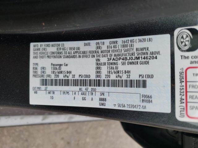 3FADP4BJ0JM146204 Ford Fiesta Se 2018. Фото: 9