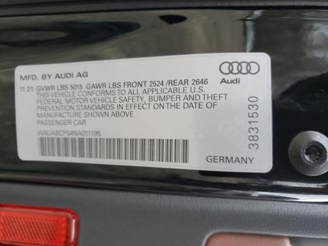 2022 AUDI A5 WAUABCF54NA011195