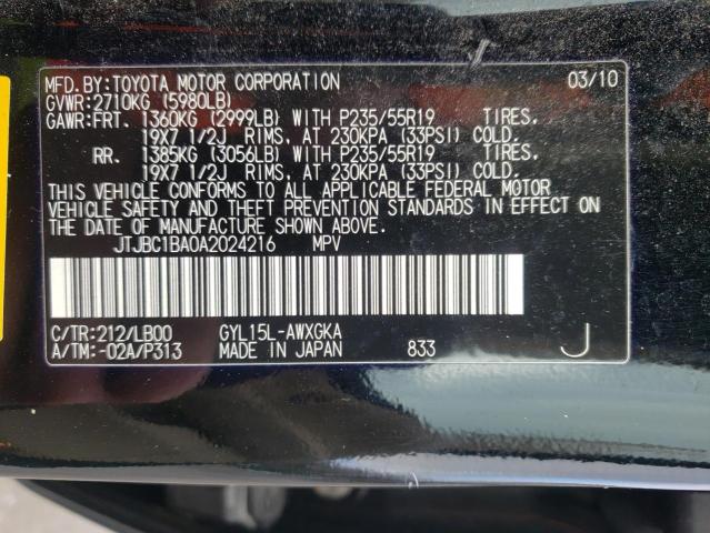 2010 LEXUS RX 450 JTJBC1BA0A2024216