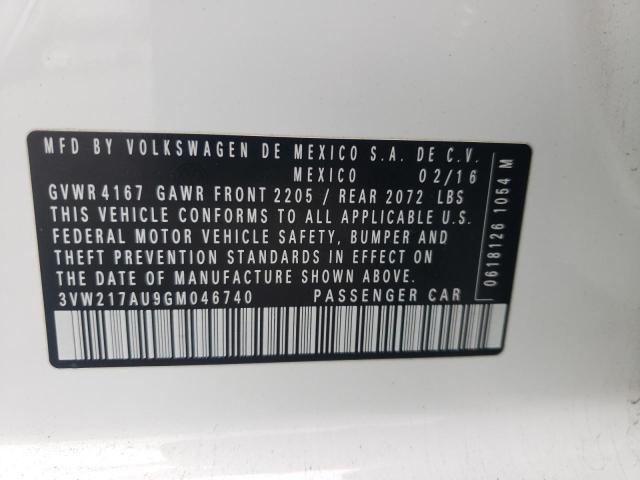 2016 VOLKSWAGEN GOLF S/SE 3VW217AU9GM046740