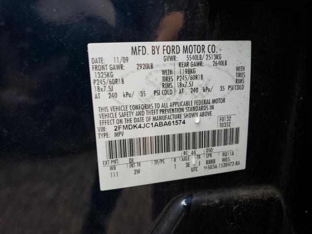 2FMDK4JC1ABA61574 Ford Edge Sel 2010. Фото: 9