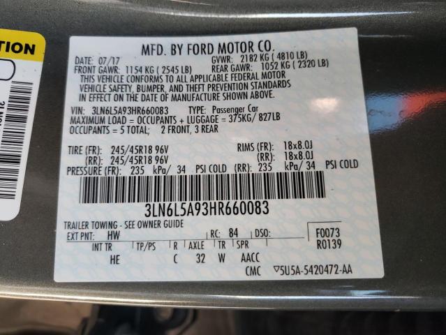 2017 LINCOLN MKZ PREMIE 3LN6L5A93HR660083