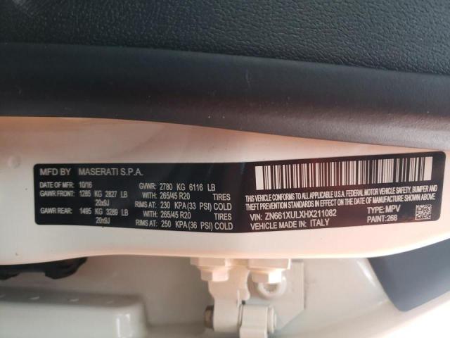 2017 MASERATI LEVANTE LU - ZN661XULXHX211082