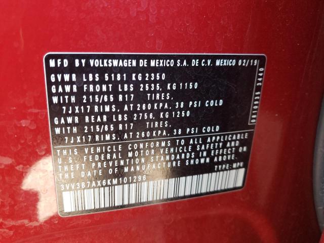 2019 VOLKSWAGEN TIGUAN SE 3VV3B7AX6KM101296