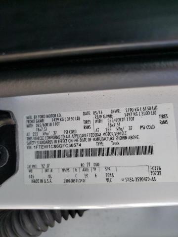 2016 FORD F150 SUPER - 1FTEW1C86GFC36574