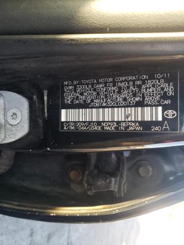 2012 TOYOTA YARIS SEDA JTDBT4K32CL020137