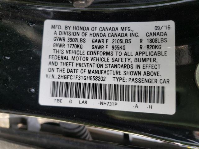 2016 HONDA CIVIC EX 2HGFC1F31GH658202