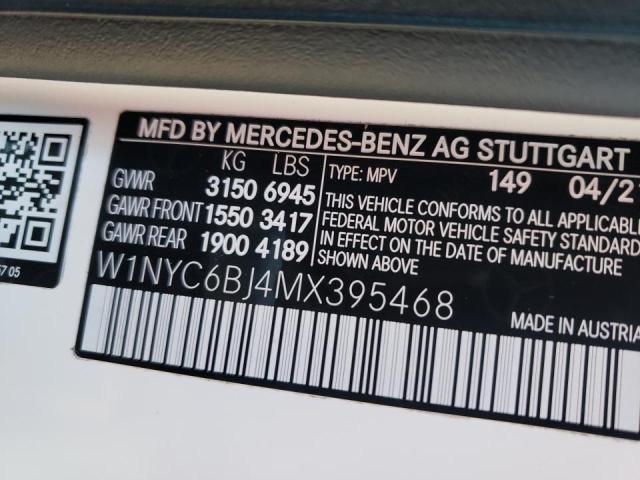 VIN W1NYC6BJ4MX395468 2021 Mercedes-Benz G-Class, 550 no.10