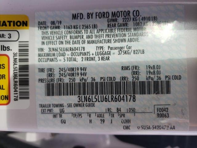 2020 LINCOLN MKZ RESERV 3LN6L5LU6LR604178