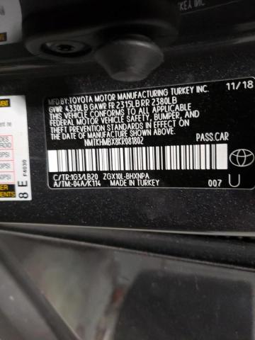 NMTKHMBX8KR081802 Toyota C-Hr Xle 2019. Фото: 9