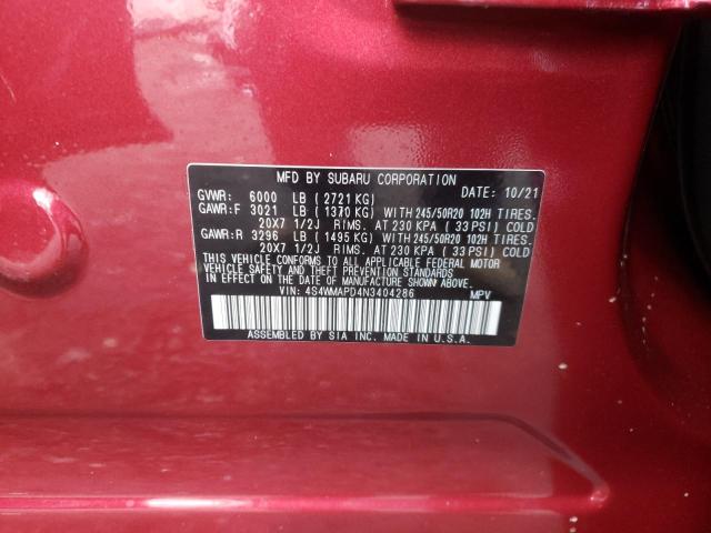 2022 SUBARU ASCENT LIM 4S4WMAPD4N3404286
