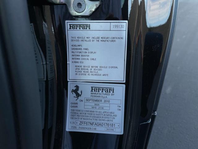 2010 FERRARI 458 ITALIA ZFF67NFA0A0176181