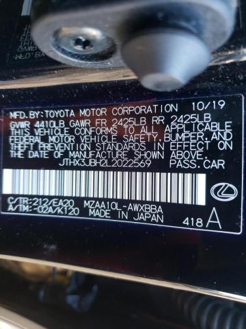 2020 LEXUS UX 200 JTHX3JBH2L2022569