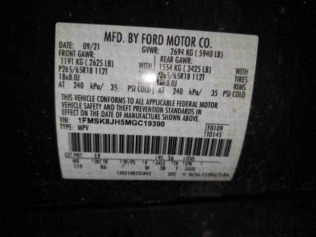 2021 FORD EXPLORER T 1FMSK8JH5MGC19390